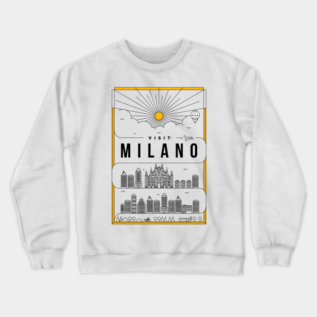 Milano Minimal Lineal Poster Crewneck Sweatshirt by kursatunsal